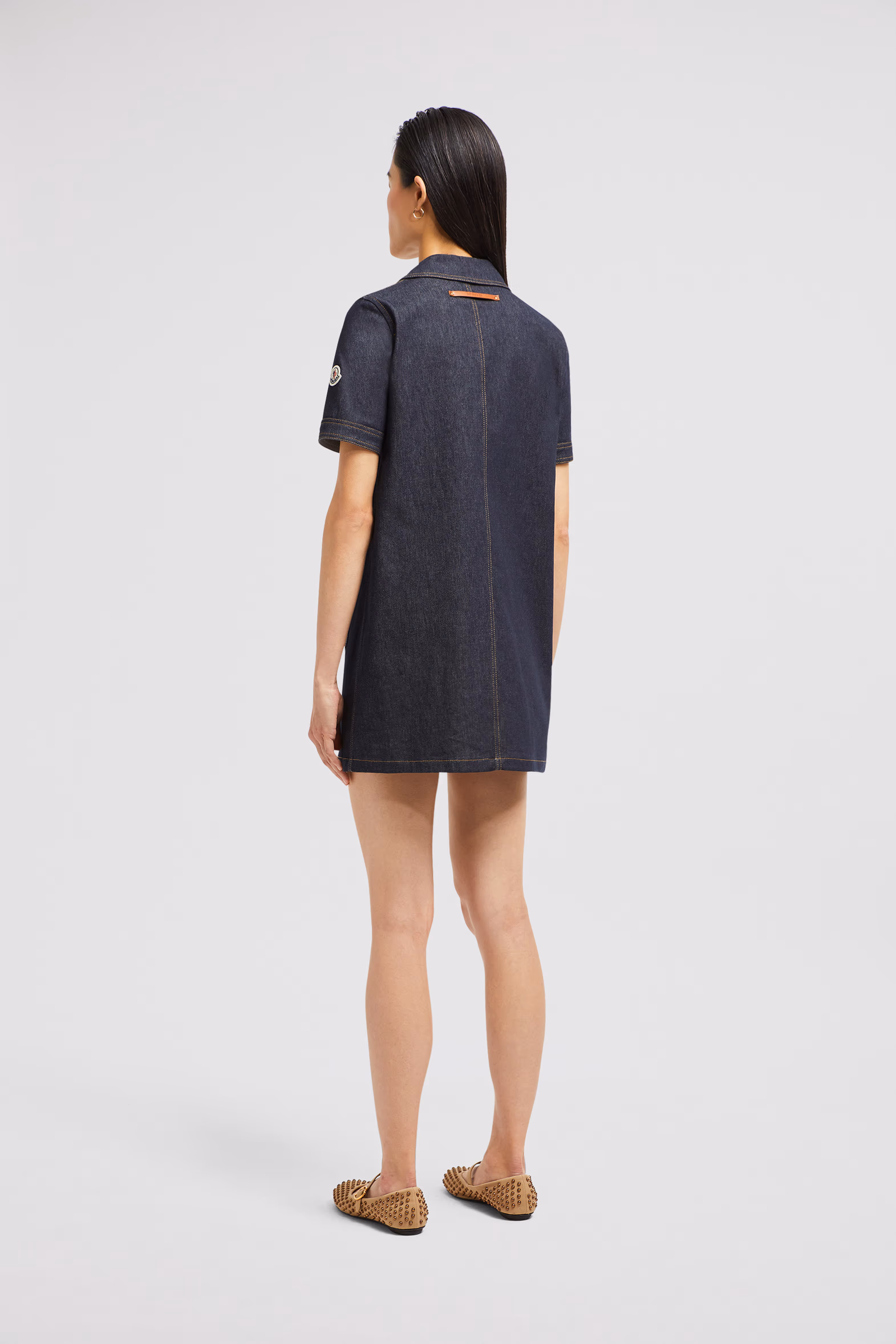 Minivestido camisero de tejido vaquero Mujer Azul Denim Moncler 5